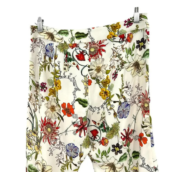 Parker Zizi Pant in Sangria Floral Botanical Flared Bell Bottom Cream Size 8‎ - Picture 9 of 13